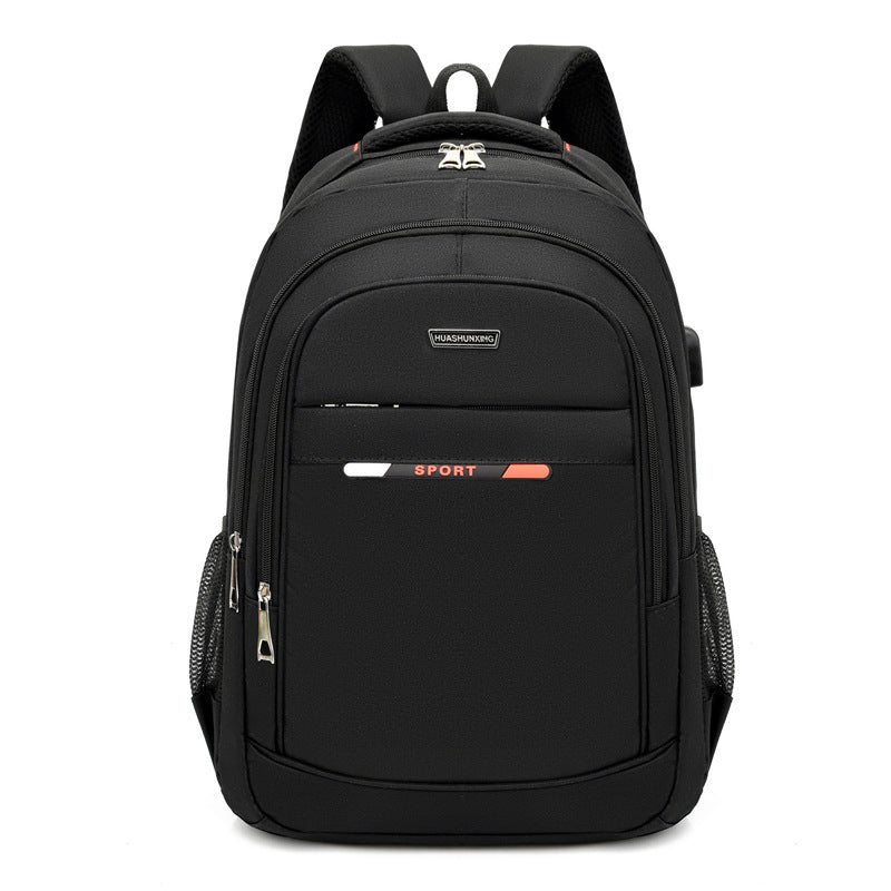 ZWX-6010 Size S Oxford Cloth Travel Backpack Dual Shoulder Laptop Bag with USB Port - Red ZWX-6010 Size S Oxford Cloth Travel Backpack Dual Shoulder Laptop Bag with USB Port - Red